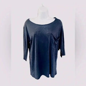 Nation LTD oversized xs navy top boxy boho indie core